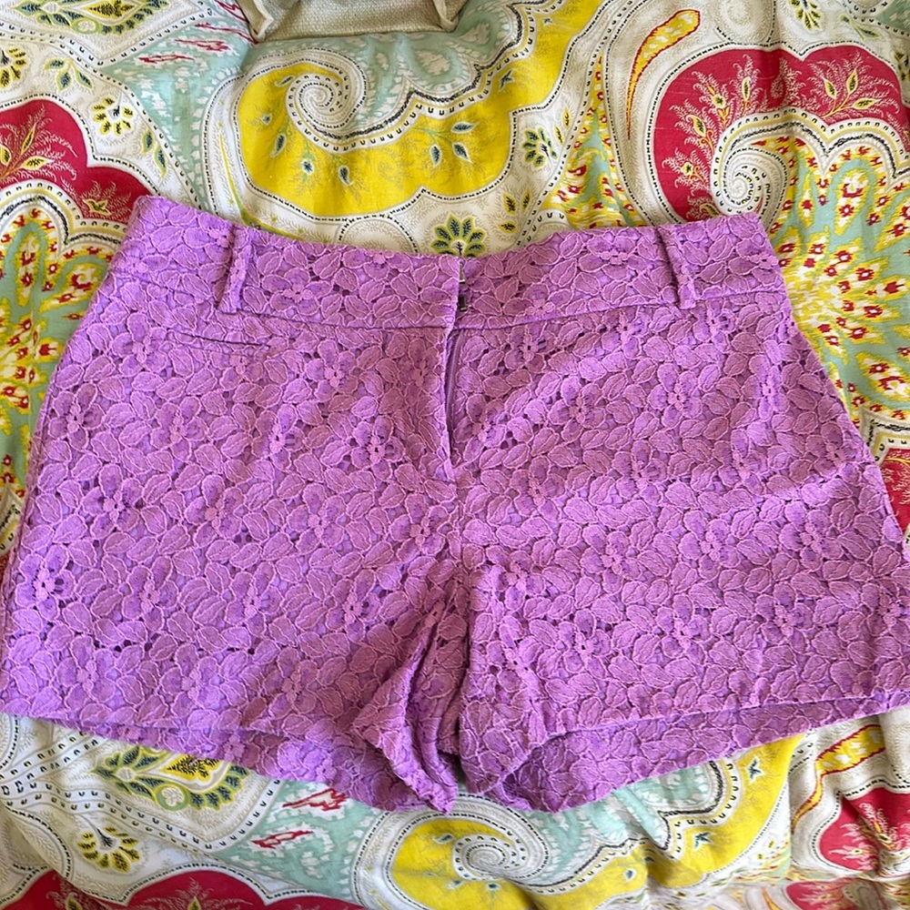 Purple lace shorts